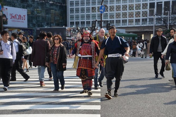 Samurai Photo Shooting at Street in Shibuya - Take Home Memorable Samurai Souvenirs